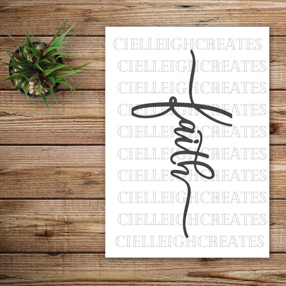 *2 for $20* Faith cross vinyl decal Sticker Handcrafted - Picture 1 of 7